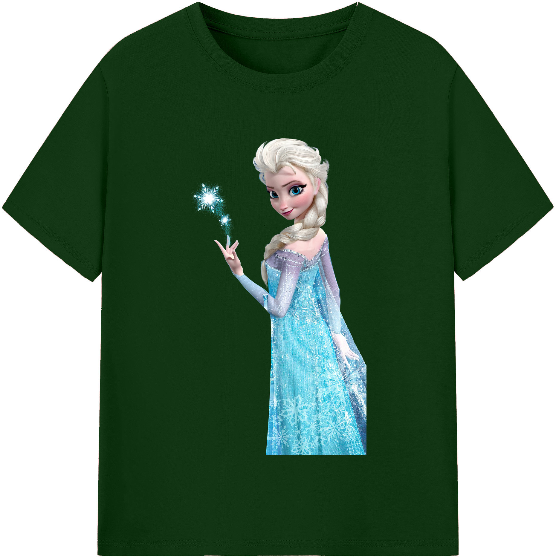 （画像用） アナと雪の女王 アンナ エルサ Frozen Anna Elsa 綿100％半袖Tシャツ（フロントプリント）